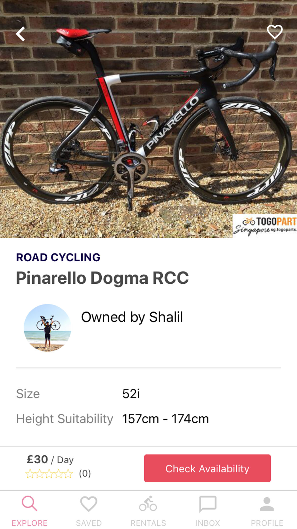 BiblioVélo Booking Screen