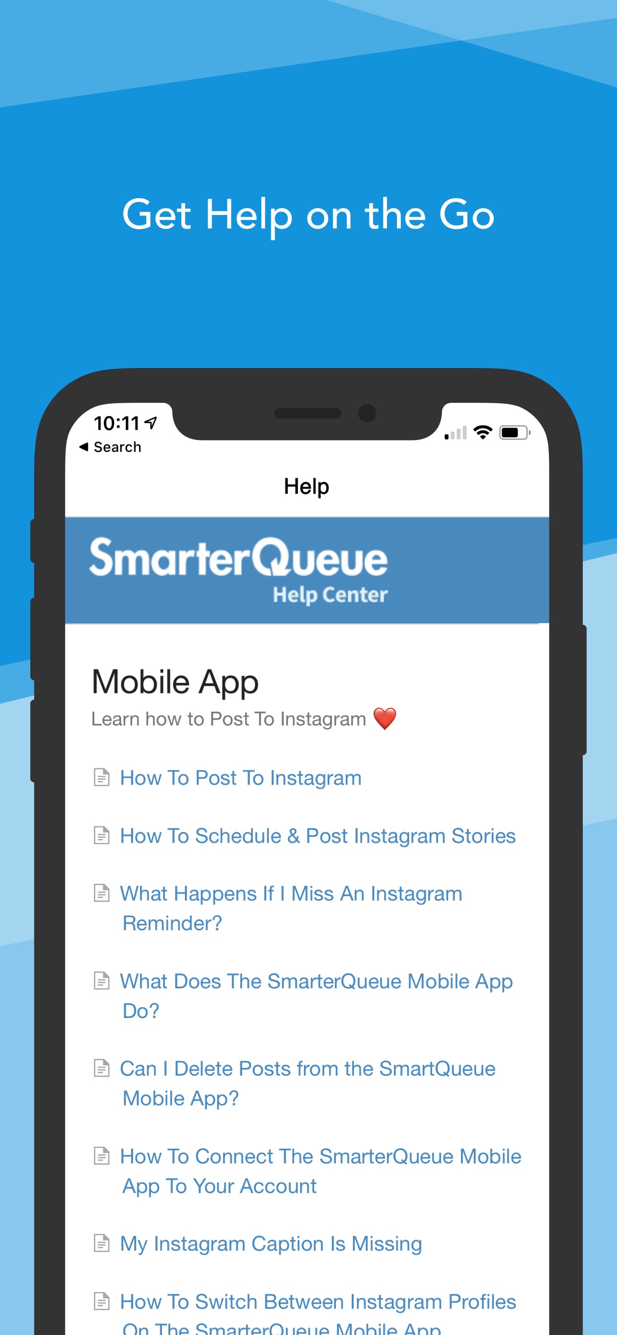 SmarterQueue Example Screen